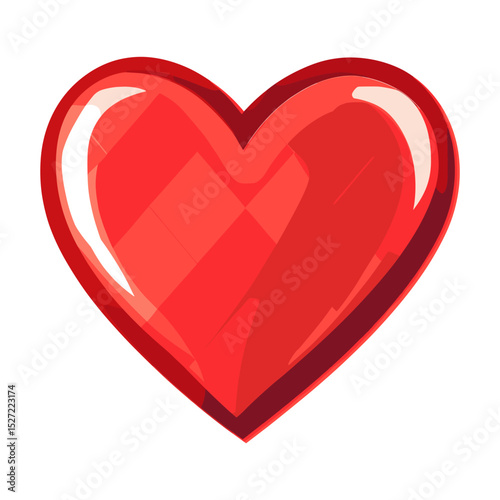 Carttoon heart icon illustration romantic glossy vector