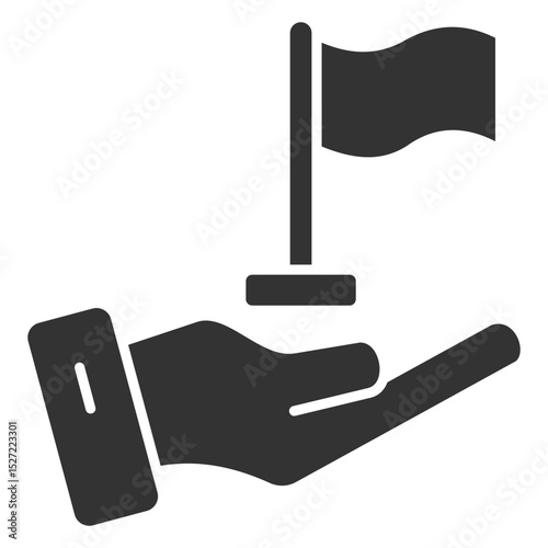 Milestone Glyph Icon Element For Design