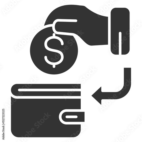 Income Glyph Icon Element For Design