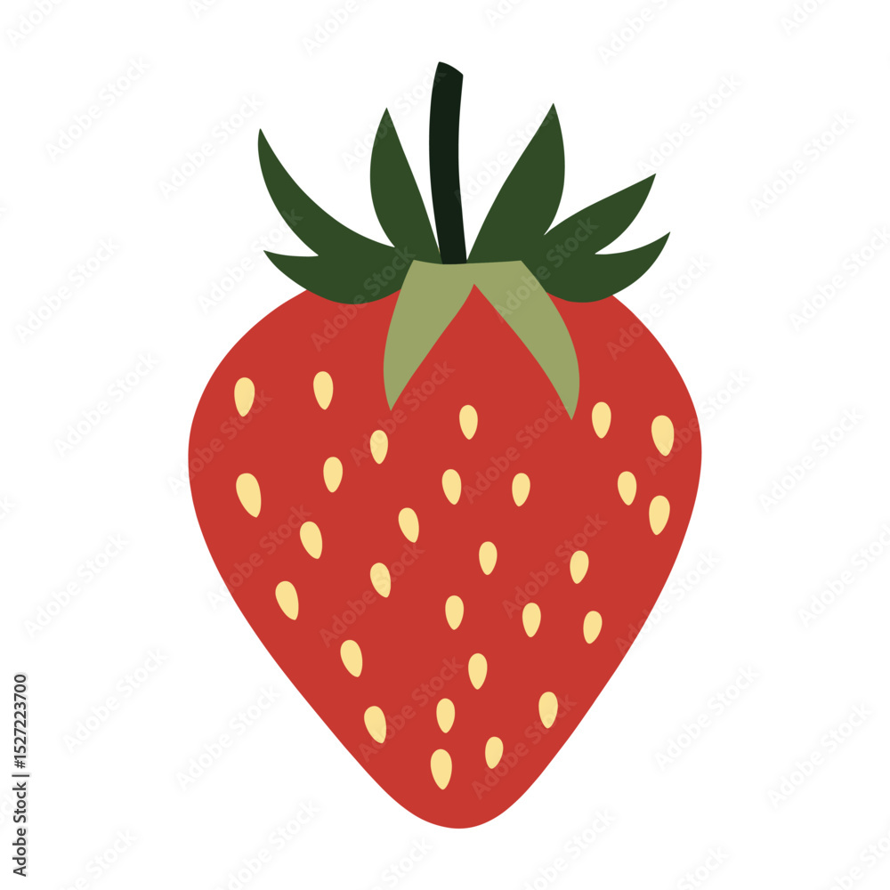 Obraz premium Strawberry illustration minimalist simple vector