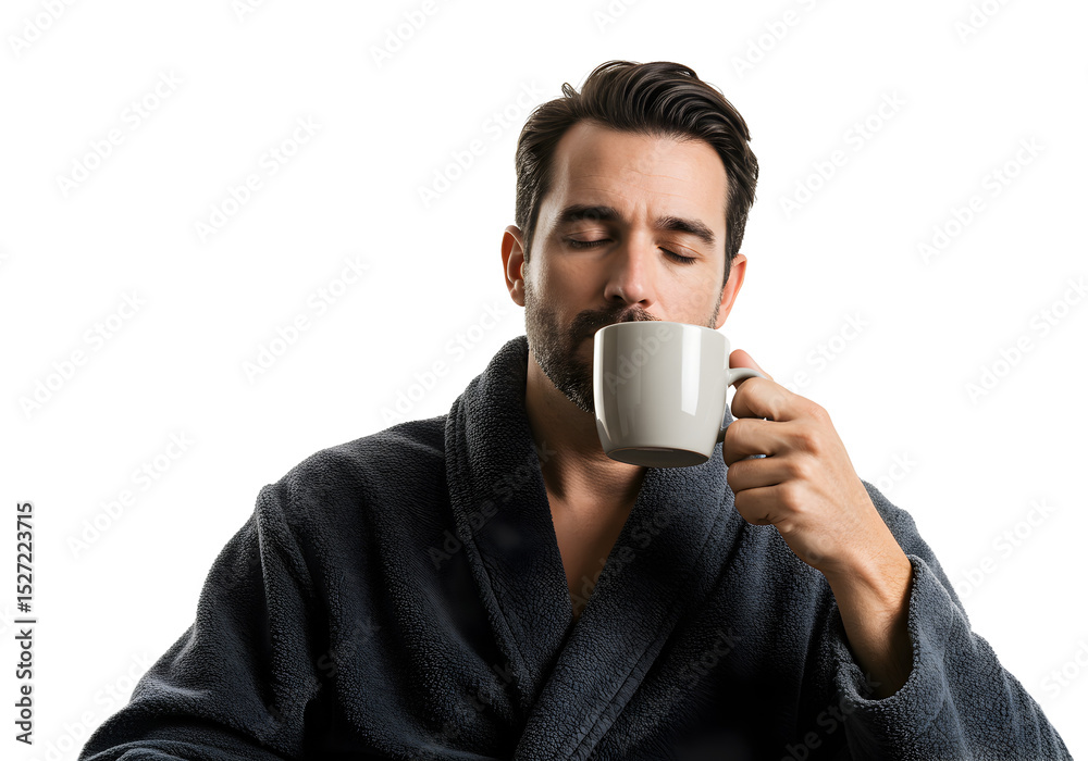 Relaxing Coffee Break Young Man Peace and Quiet Relaxing Coffee Break Young Man Peace and Quiet