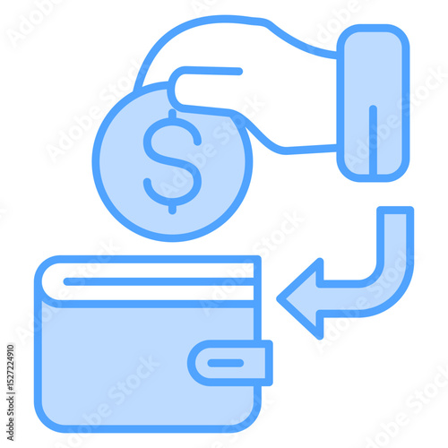 Income Blue Icon Element For Design