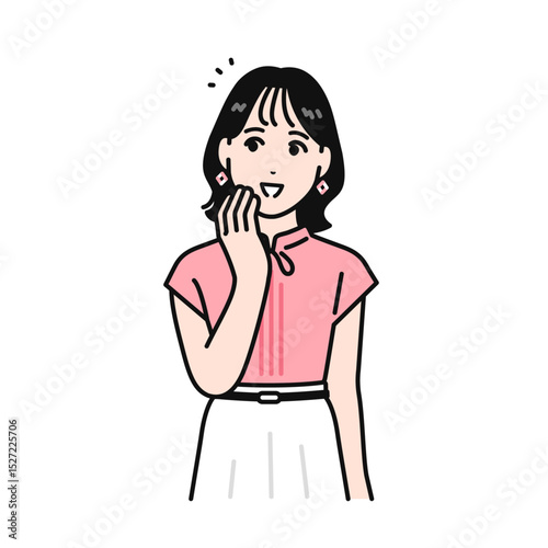 安心する若い女性のイラスト素材