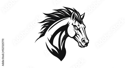 Wallpaper Mural vector art line of angry horse muscle gentle with fire effect and siluet effect suitable for mockup and logo product of team isolated white background Torontodigital.ca