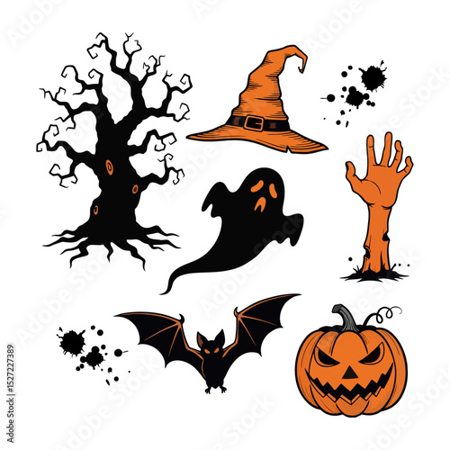 Spooky Halloween Silhouette Icons