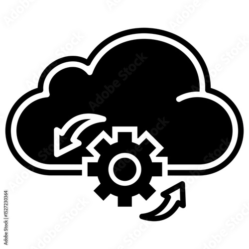 Cloud Processing Glyph Icon