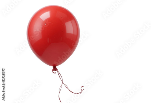 Red Helium Balloon with Ribbon – Party Decoration Must-Have. Realistic Red Balloon Clipart for Invitations and Posters. Floating Red Balloon PNG for Celebrations. High-Quality Red Balloon Image -PNG-