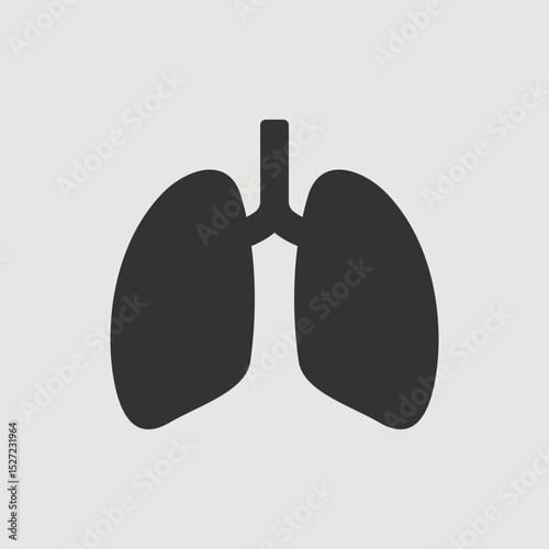 Vector Simple Isolated Lungs Icon