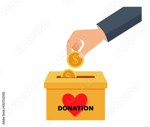 Vector illustration of charity donation