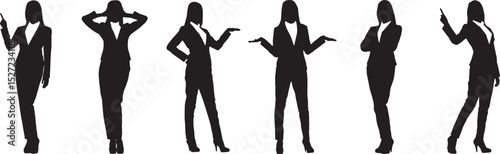 Business Woman Silhouettes, Vector Illustration.