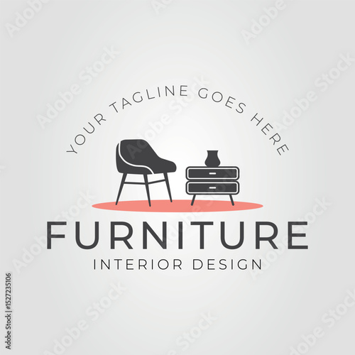 A cozy bedroom scene with a chair, nightstand, and vase logo. Perfect for interior design blogs, furniture catalogs, and home decor articles.