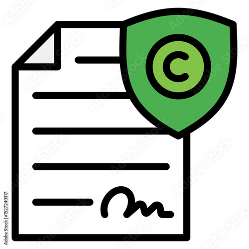 Copyright Document Icon Element For Design