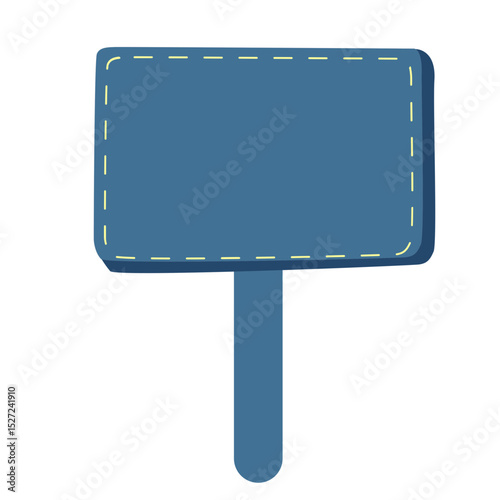 Dark blue stitched board with a stick-like handle, perfect for handheld signage, fantasy boards, or decorative labels with minimal styling.

