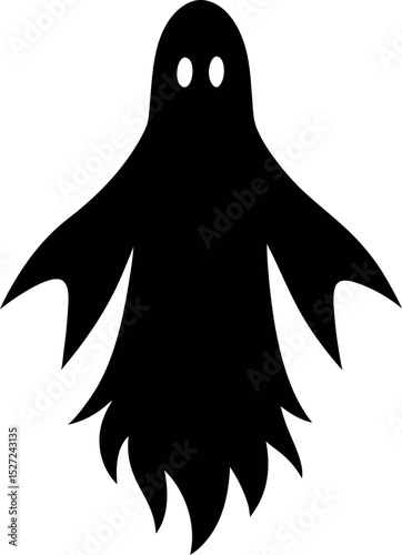 Simple Black Ghost Silhouette for Halloween Design and Decoration