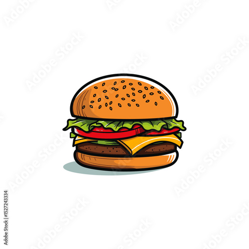 Hamburger logo icon flat vector design