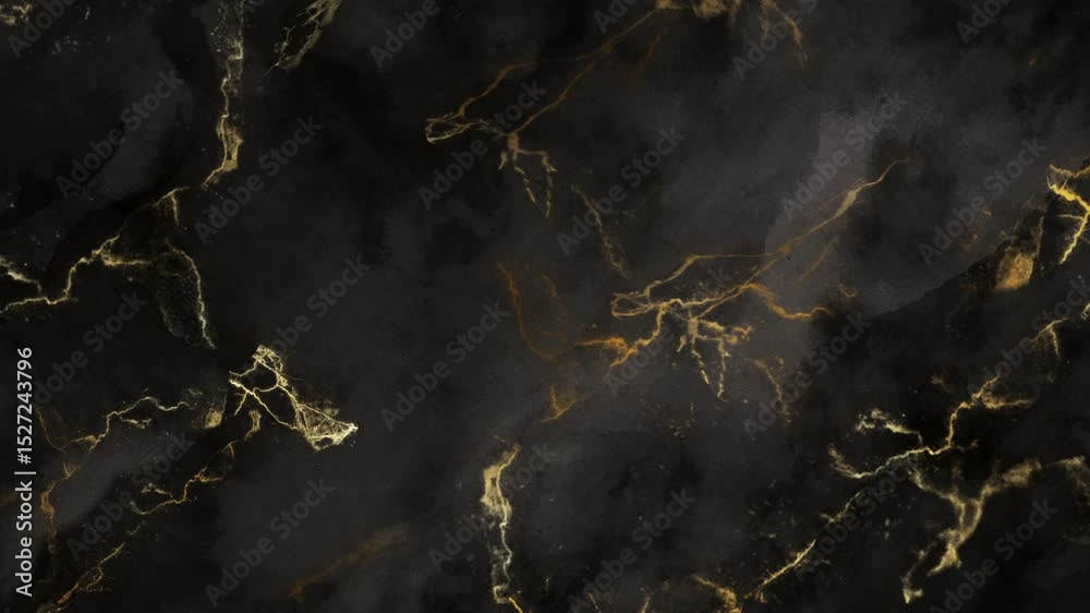 Black and Gold Marble Textured Moving Background.