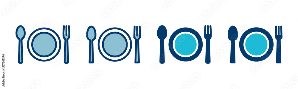 Fototapeta premium Fork, Spoon, and Knife isolated on white background. Restaurant icon. food icon. Eat. Cutlery icon.