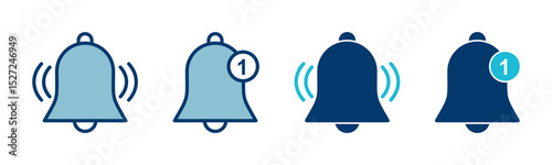 Bell Icon vector isolated on white background. Notification symbol. Bell vector icon