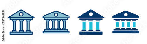 Bank icon vector isolated on white background. bank vector icon, museum, university