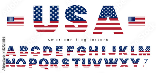 fourth of july usa america flag letters