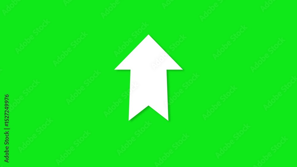 Swipe up Arrows Navigation Direction Motion Graphics Green Screen. 4K Resolution