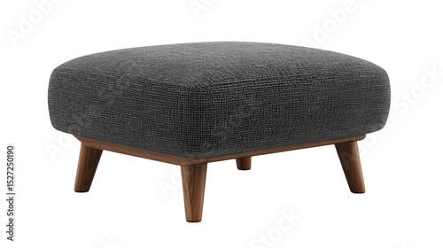 Modern Footstool in Neutral Colors with PNG Transparent Background Isolated