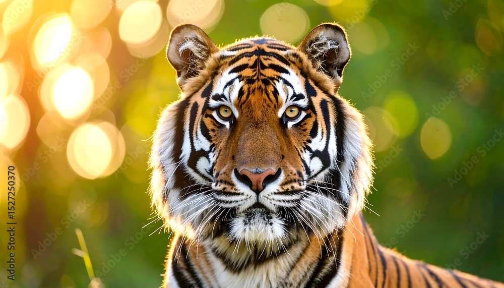 Fototapeta premium Majestic Tiger Portrait at Sunset