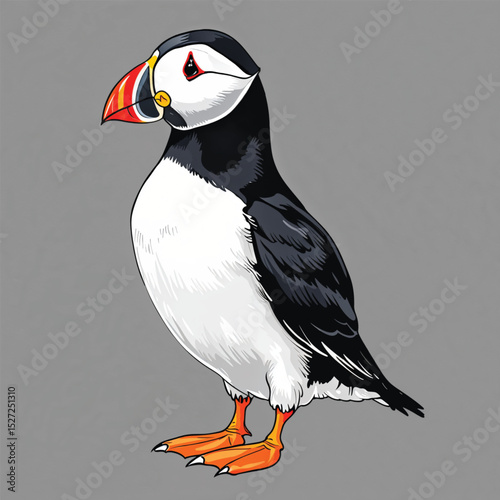 Puffin vector illustration isolated