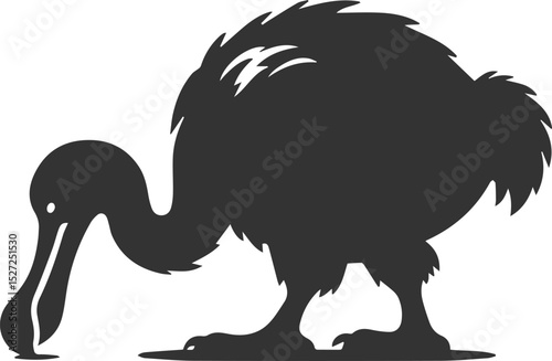 Illustration silhouette of a dodo bird vector drawing