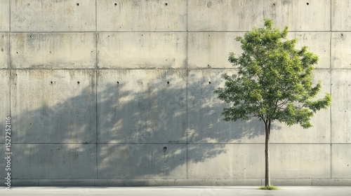 Trees Shadow on Concrete Wall.