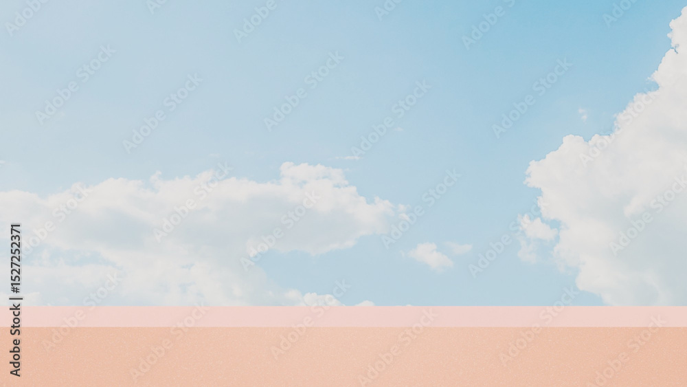 A product display background featuring a bright sky backdrop in landscape A product display background featuring a bright sky backdrop in landscape