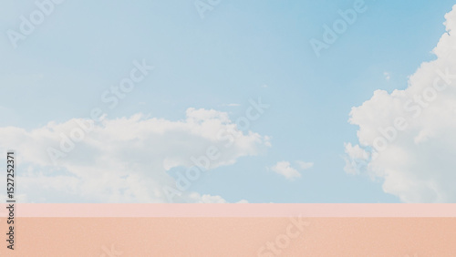 A product display background featuring a bright sky backdrop in landscape