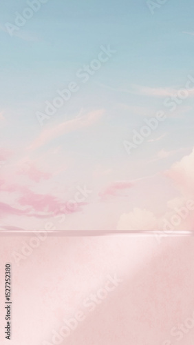 A product display background featuring a bright sky backdrop in portrait