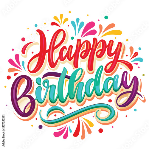Vibrant Happy Birthday Graphic
