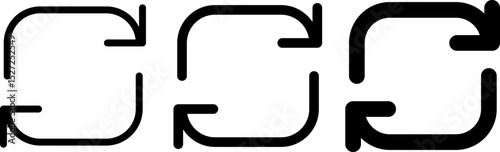 Refresh, Sync, Repeat, and Reload Arrow Icons Set. Convert Button Symbol
