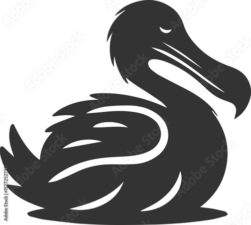Illustration silhouette of a dodo bird vector drawing