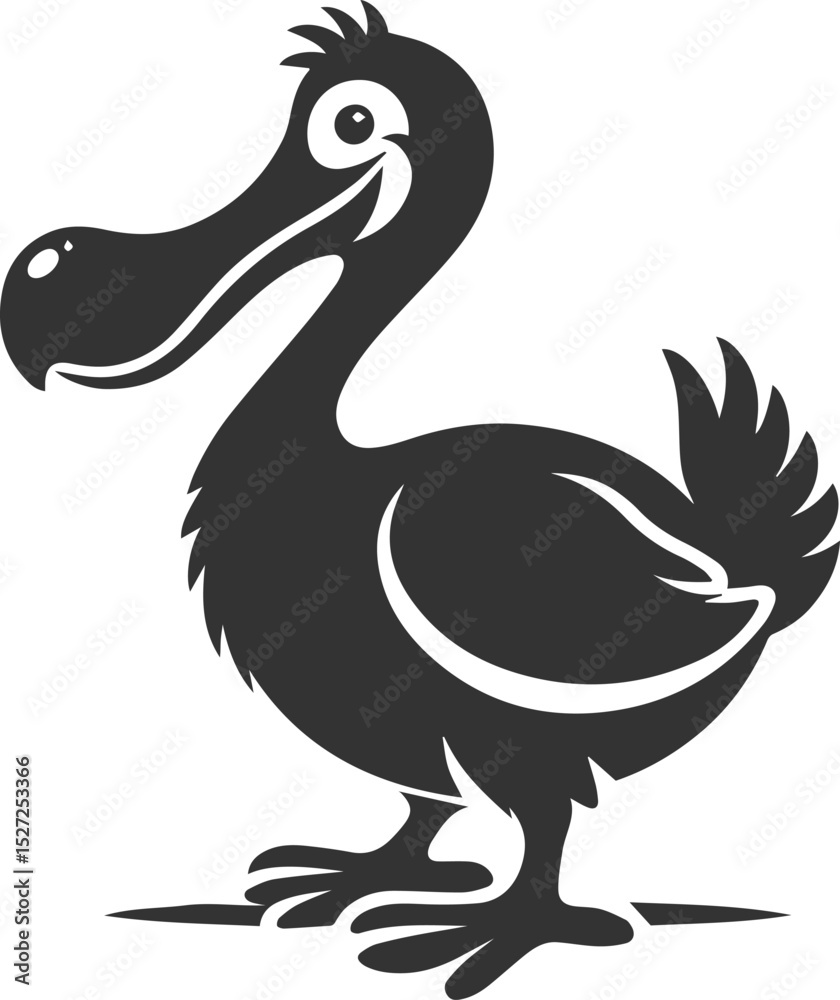 Fototapeta premium Illustration silhouette of a dodo bird vector drawing