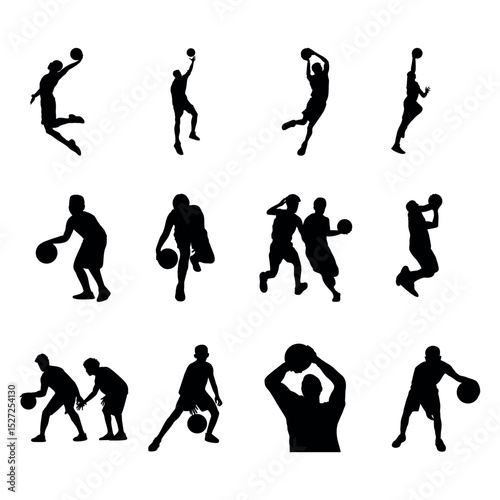 basketball players silhouettes