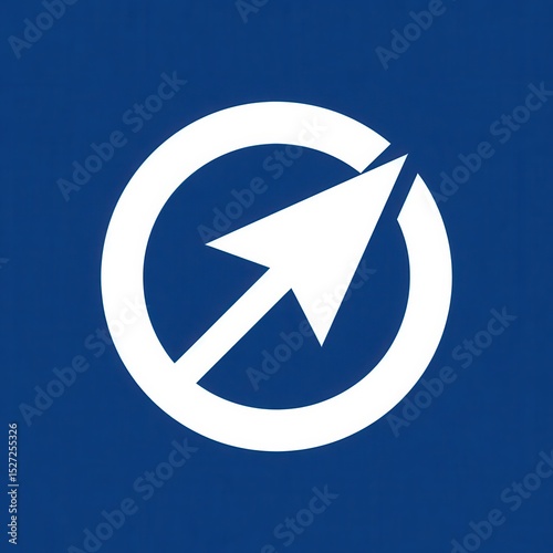 Free Download White arrow symbol inside a circle on a dark blue background. - GFXLoad