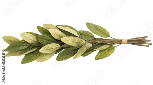 Sage herb bundle on transparent PNG background for cooking and decoration
