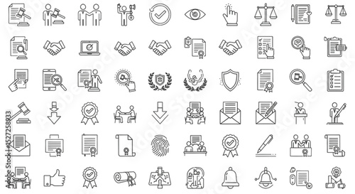 Comprehensive Collection of 50 Icon Designs Featuring Legal Guidelines Ethical Codes Rules and Compliance for Business and Regulations