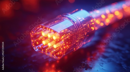A transparent charging cable pulsing with glowing electricity