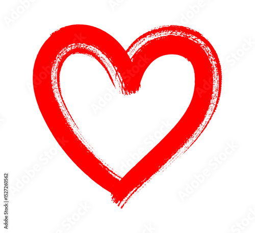 Red Heart shapes on white background. Hand drawn Heart doodle sketch, Scribble romance and love symbol, elements decorative vector illustration	