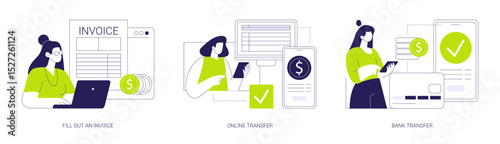 Remote payroll isolated cartoon vector illustrations se