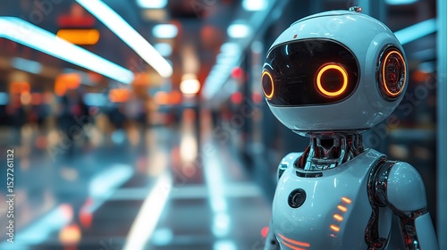 A tiny robotic enforcer guarding a high-tech security checkpoint 