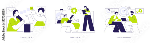 Business coaching isolated cartoon vector illustrations se