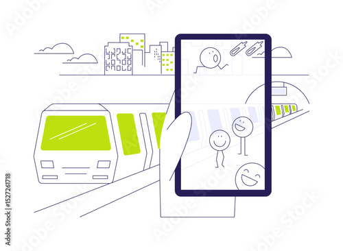 AR in entertainment abstract concept vector illustration.