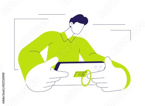 Phone ring holder abstract concept vector illustration.