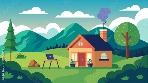 The cottage was equipped with highspeed internet allowing the digital nomad to stay connected with clients and colleagues while still experiencing the peace and quiet of the. Vector illustration