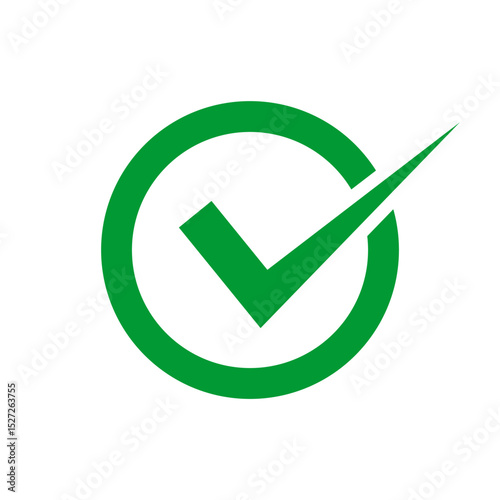 Check mark icon inside a circle. Simple vector illustration on isolated background. Ideal for status indicators, confirmation messages, or UI design.